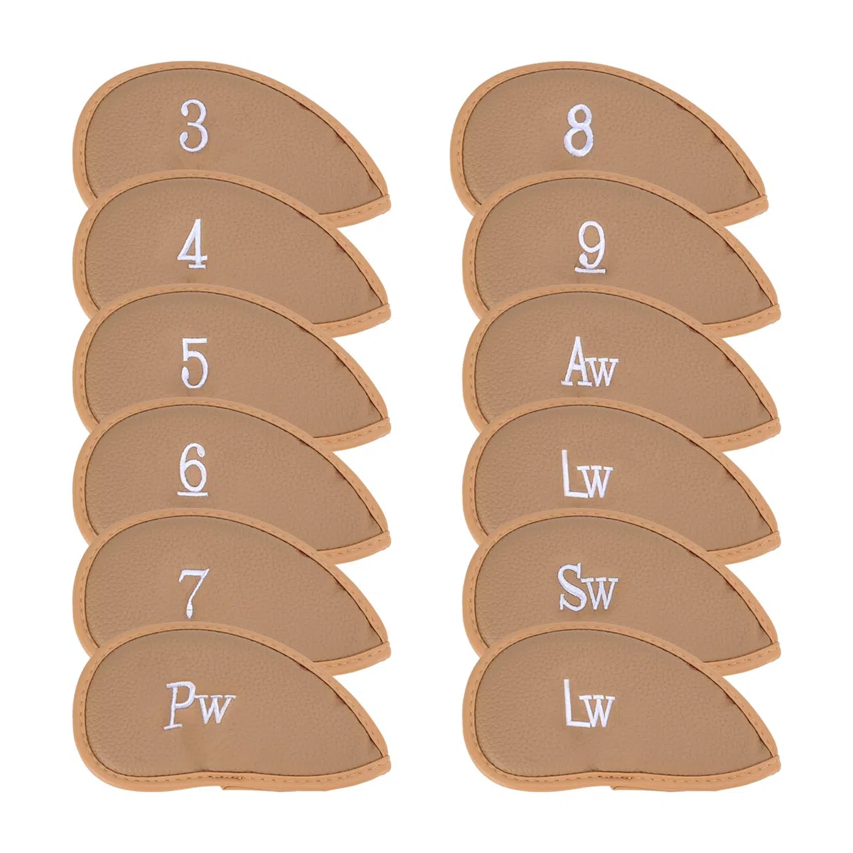Juego de 12 fundas para cabeza de hierro para palos de golf, de cuero sintético grueso, para cabeza de hierro de golf, se adapta a todas las marcas Titleist, Callaway, Ping