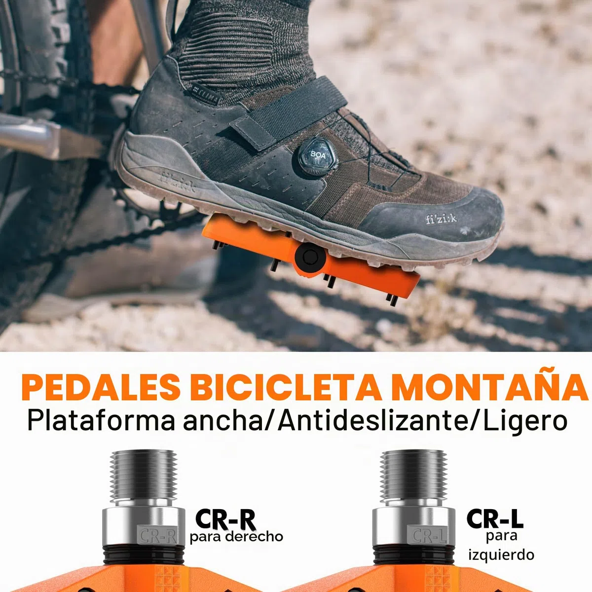 LYCAON Pedales de Bicicleta - Pedales de Bicicleta de Carretera/Bicicleta de montaña, Pedales Antideslizantes de 9/16 Pulgadas CR-MO husillo Bicicleta de Nailon, Pedales para MTB BMX