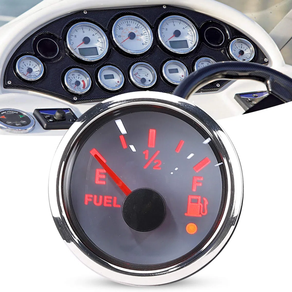 Indicador de nivel de combustible para barco de 2 pulgadas(European standard 0~190Ω white)
