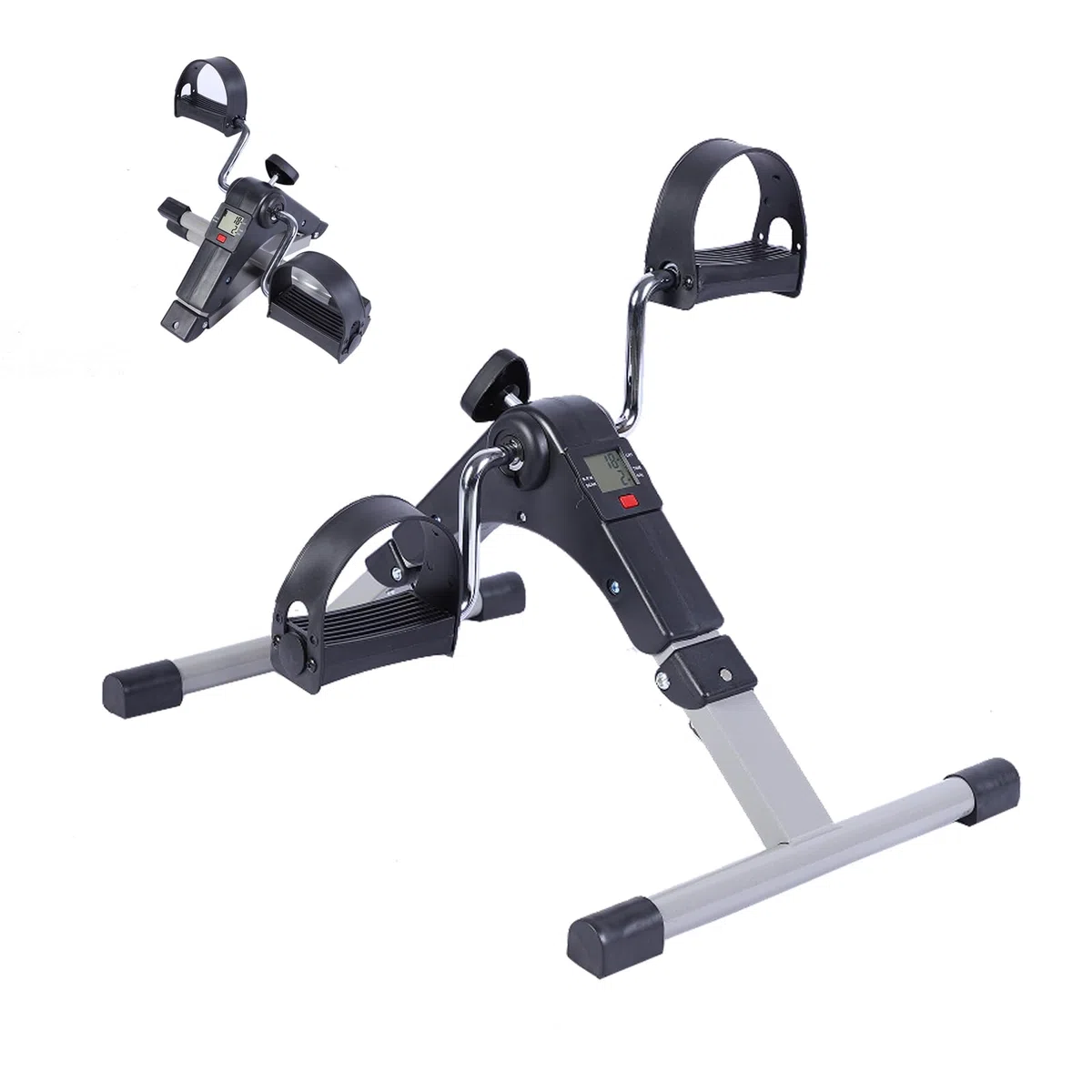 Mini Bicicleta Estatica Pedales,Pedaleador de Piernas y Brazos,LCD Pantalla y Resistencia Ajustable,Pedales Estaticos Personas Mayores,Pedaleador Estatico