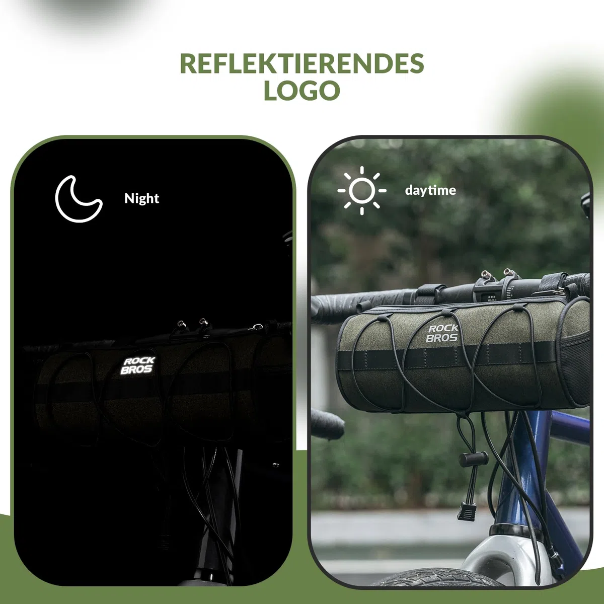 ROCKBROS Bolsa de Bicicleta Gran Almacenamiento, Mochila de Bicicleta con Correa de Hombro para Bicicleta de Montaña y Carretera Scooter, 25,5 x 10 cm