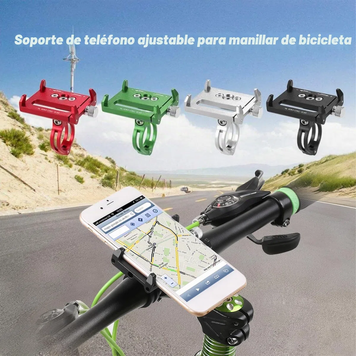 Lixada Universal Soporte de Teléfono Ajustable de la Bicicleta de Soporte GPS Bracket Cradle Clamp para Bicicleta de Montaña (Negro)