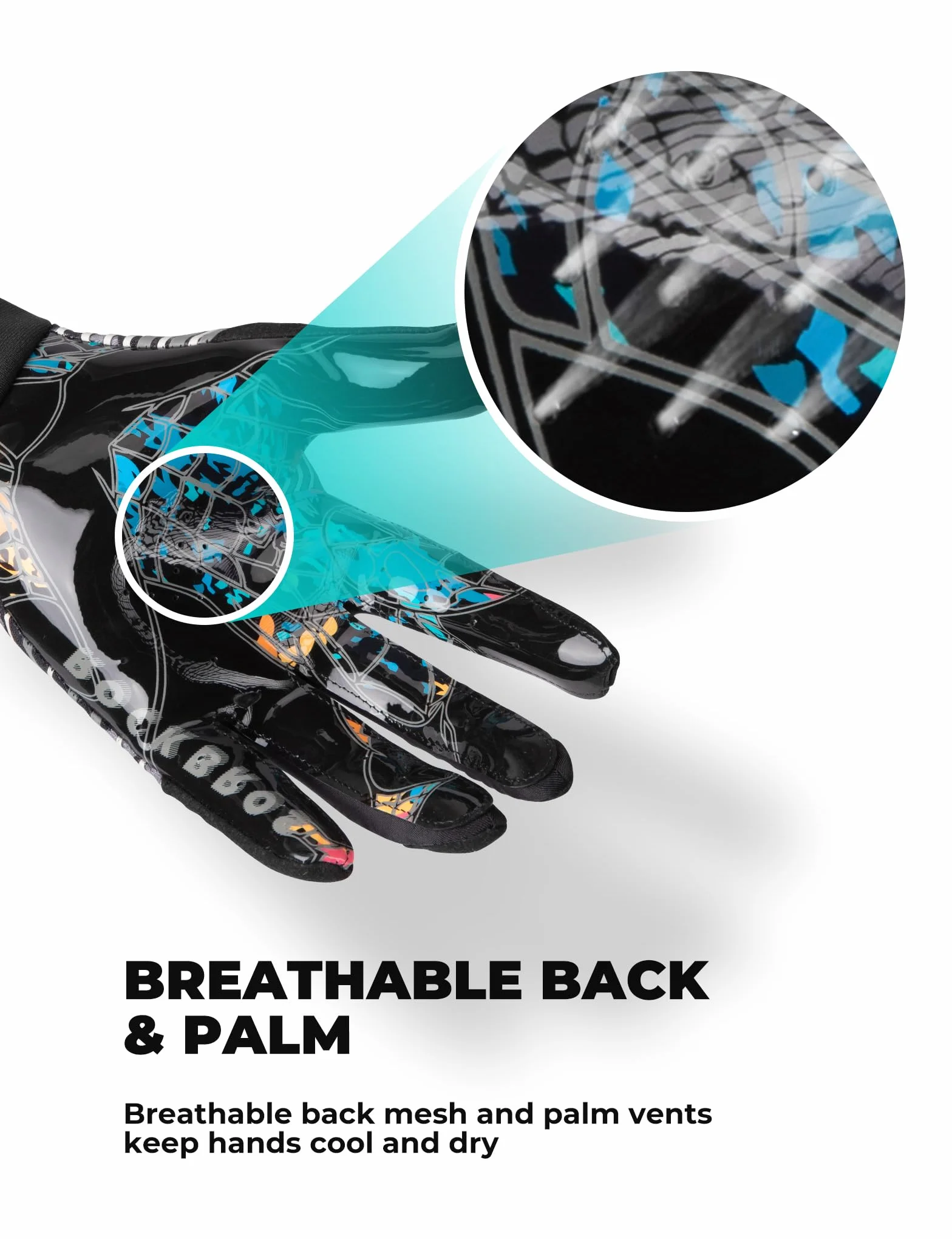 ROCKBROS Guantes de Fútbol Americano para Hombre y Mujer, Antideslizantes, Transpirables y Elásticos, Guantes de Entrenamiento y Recepción para Agarre Seguro en Deportes con Balón y Outdoor