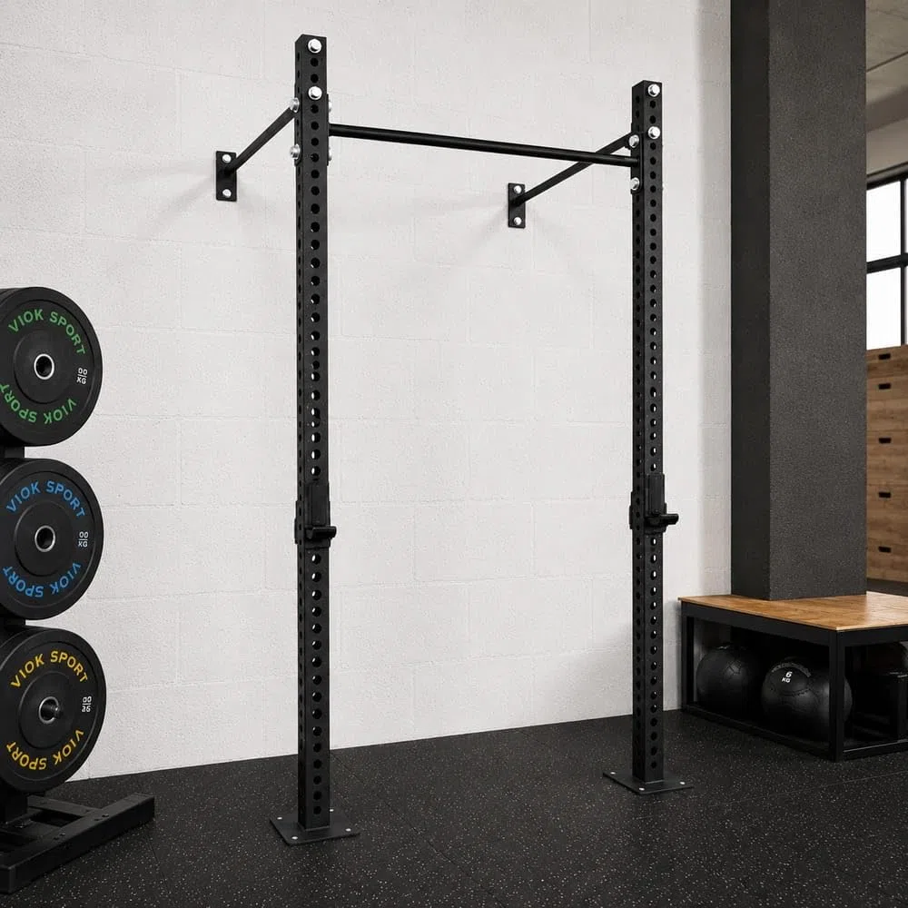 Rack de Pared para Gimnasio y Cross Training Viok Sport – Estructura de Entrenamiento Funcional de Acero 75x75 mm, Soporte para Dominadas y Accesorios, Uso Profesional y Home Gym