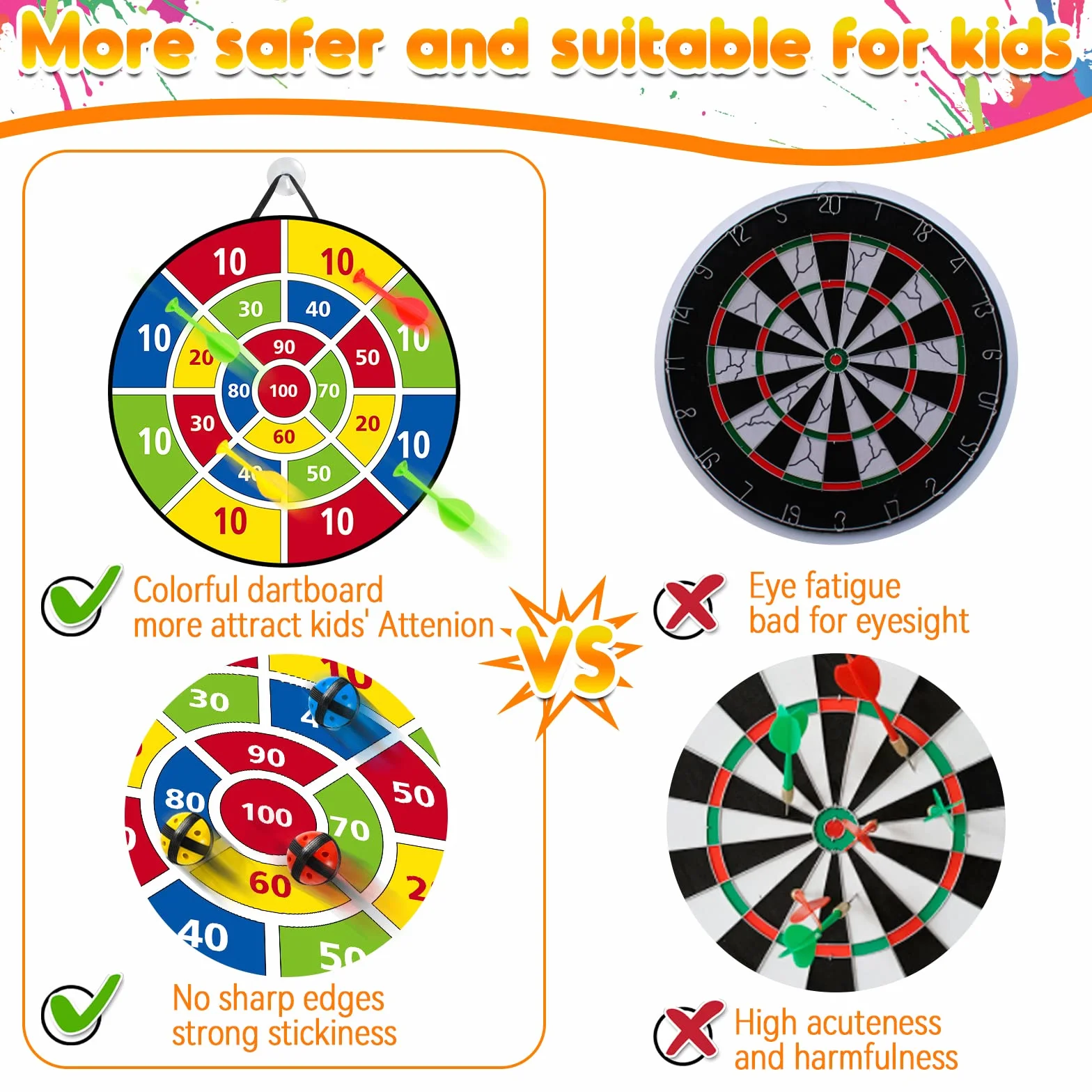 Kiztoys Diana de Doble Cara con Bolas Adhesivas para Interiores y Exteriores, Juegos de Fiesta, Juguetes, Regalos para niños, niñas y Adultos