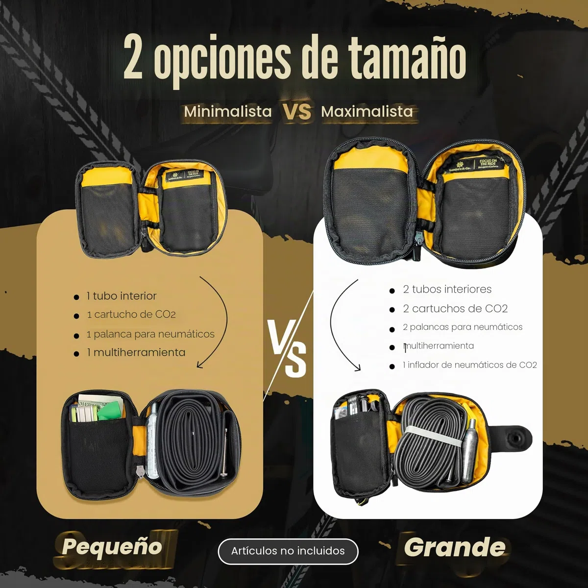 Lumiere & Co. Falcon - Bolsa magnética para sillín – 0.37L | 5 x 3 x 1.5 Pulgadas | Diseño Minimalista Elegante, fijación rápida de Hebilla magnética | Bolsa de Ciclismo (Negro, Ultra pequeño)