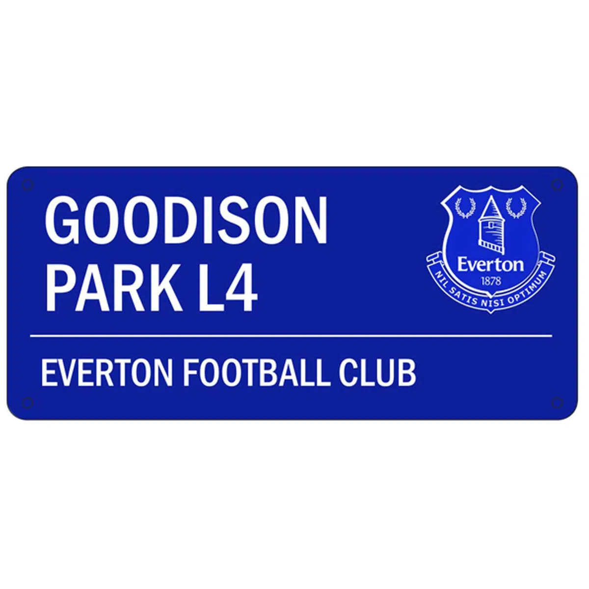 Everton Señal de calle de metal oficial del FC Goodison Road (40 cm x 18 cm)
