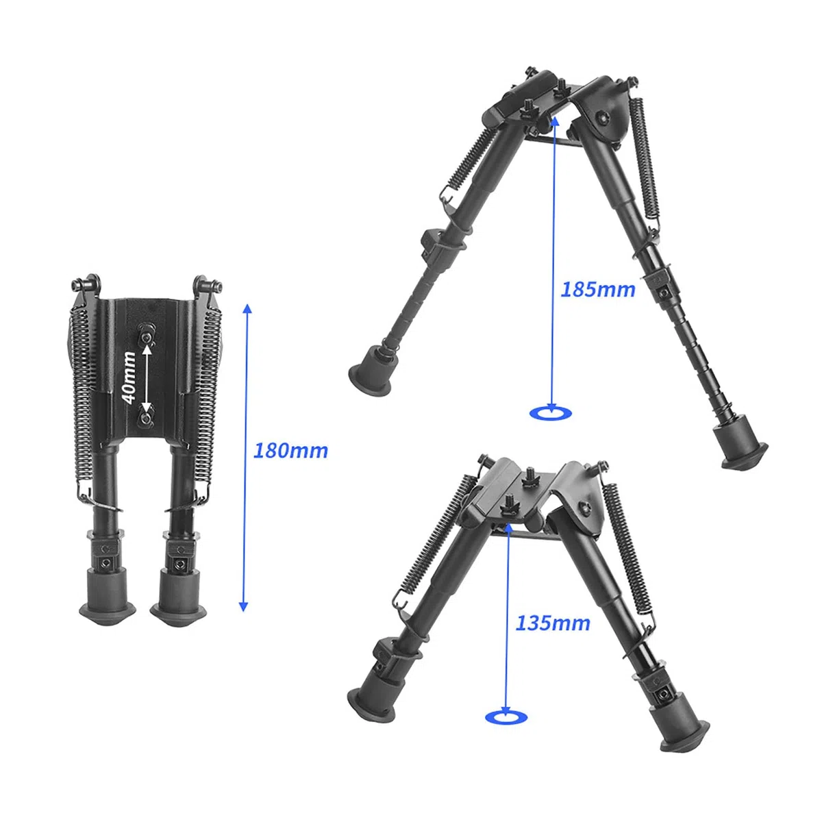 Tripod Case, MLock Bipode para Rifle, Brigade Telescópico Adjustable de 6-9 Pulgadas Com Marco de Soporte Retractil de Retorno por Resorte Instalación, para Cazar y Disparar