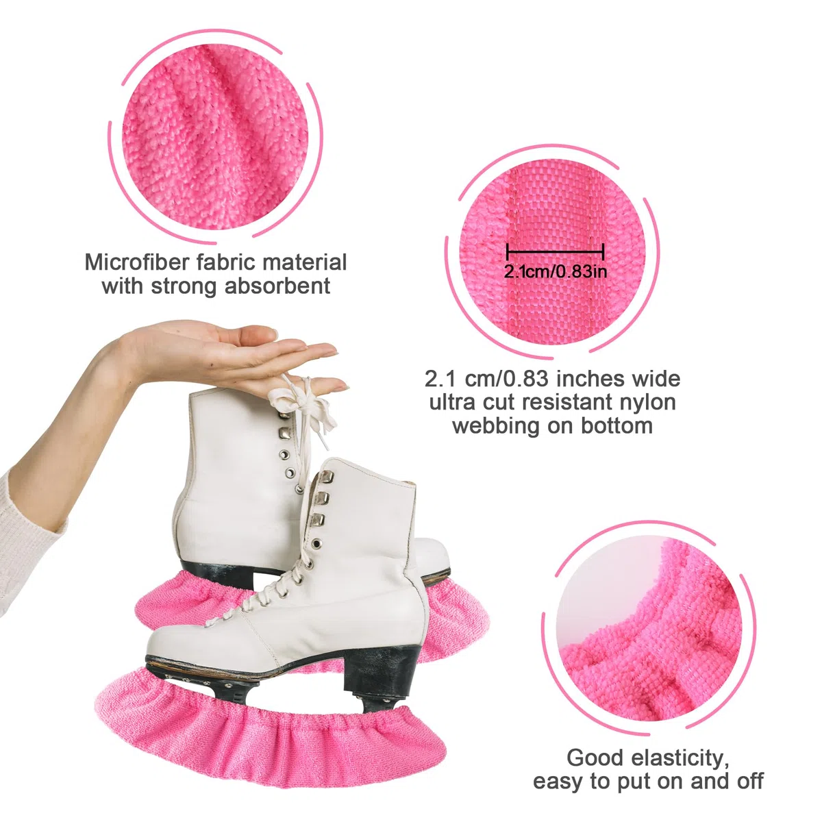 Cuayaes Protectores de patinaje sobre hielo, fundas suaves para cuchillas de patinaje sobre hielo, protectores de patinaje artístico, protectores de patinaje artístico para jóvenes, cubierta