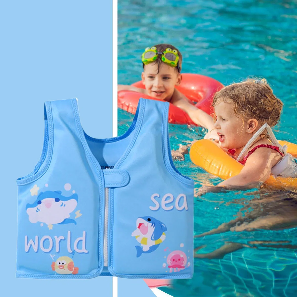 Chaleco Natación Infantil - Chaleco De Seguridad Ergonómico Y Ligero,Chaqueta Flotadora Infantil,para Niños Y Niñas De 2 A 6 Años, Uso En Piscina, Playa Y Viaje Al Aire Libre