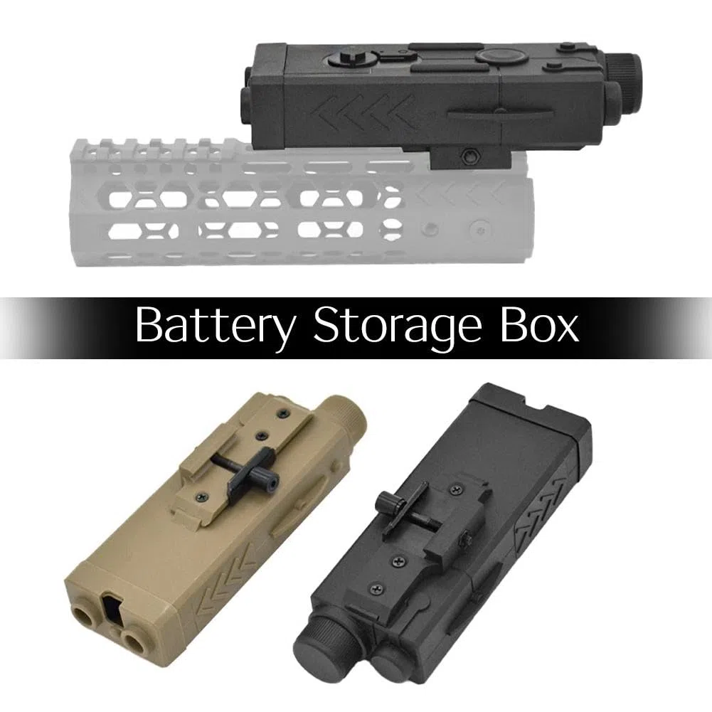 TacticalBattery Storage - Estuche de montaje de batería de iones de litio de 1600 a 2300 mAh, estilo PEQ para montaje en riel, Black, 1 pieza, Clásico