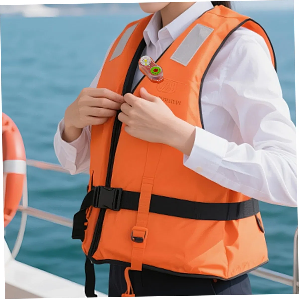Paquete de 4 Luces de Emergencia activadas por Agua para Chaleco Salvavidas para Adultos - Luz de Chaleco Salvavidas aprobada 150N, Naranja Rojo