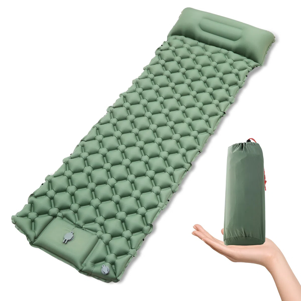 JIYANA Esterilla Camping Autoinflable Ultraligera con Bomba de Prensa, Colchón Inflable Individual para Exteriores, Colchon Inflable y Colchoneta Camping Ideal para Senderismo, Playa