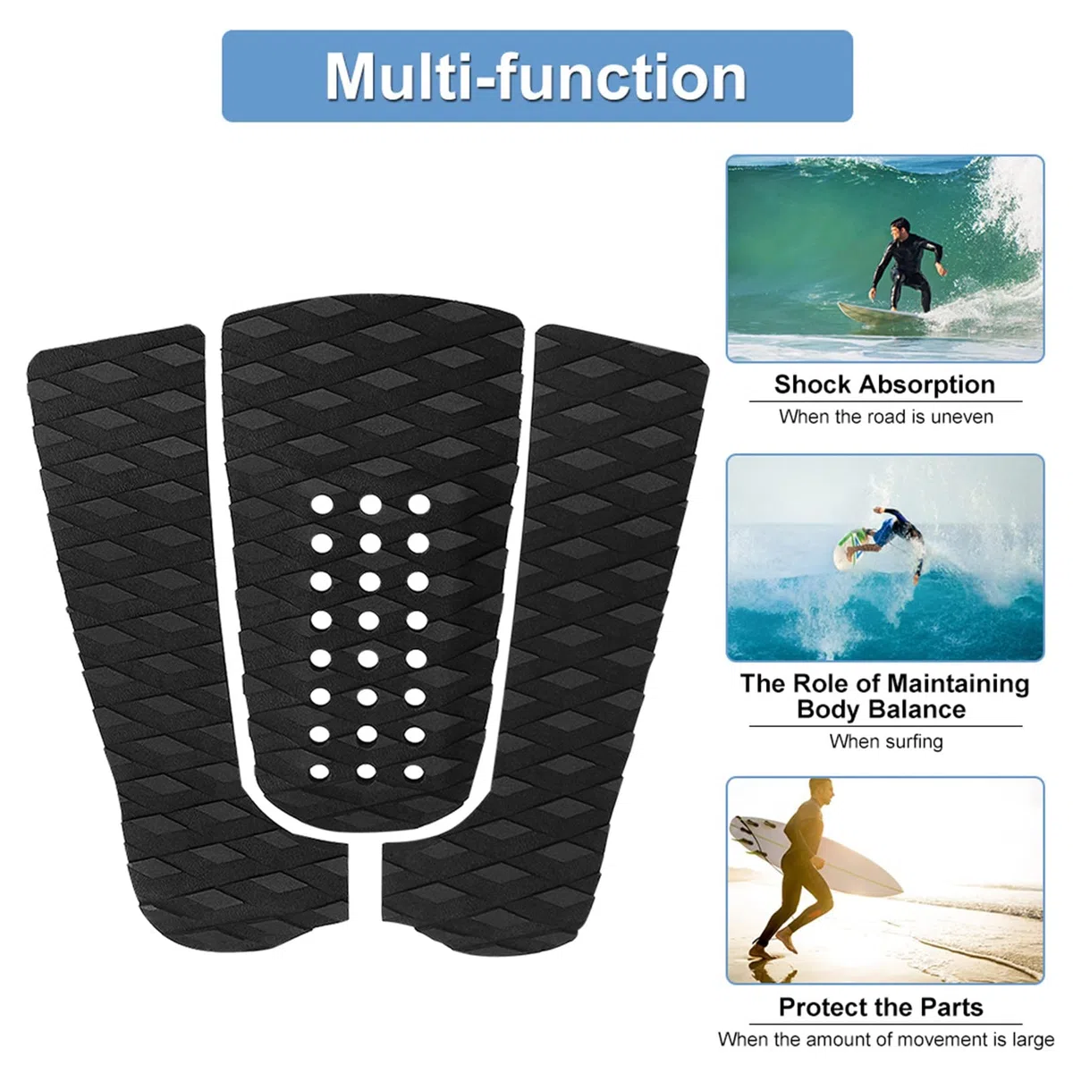 Plataforma de Surf Plataforma de tracción Antideslizante Plataforma de tracción Tailpad Deck Grip Tabla de Surf Plataforma de tracción para Surf Accesorio