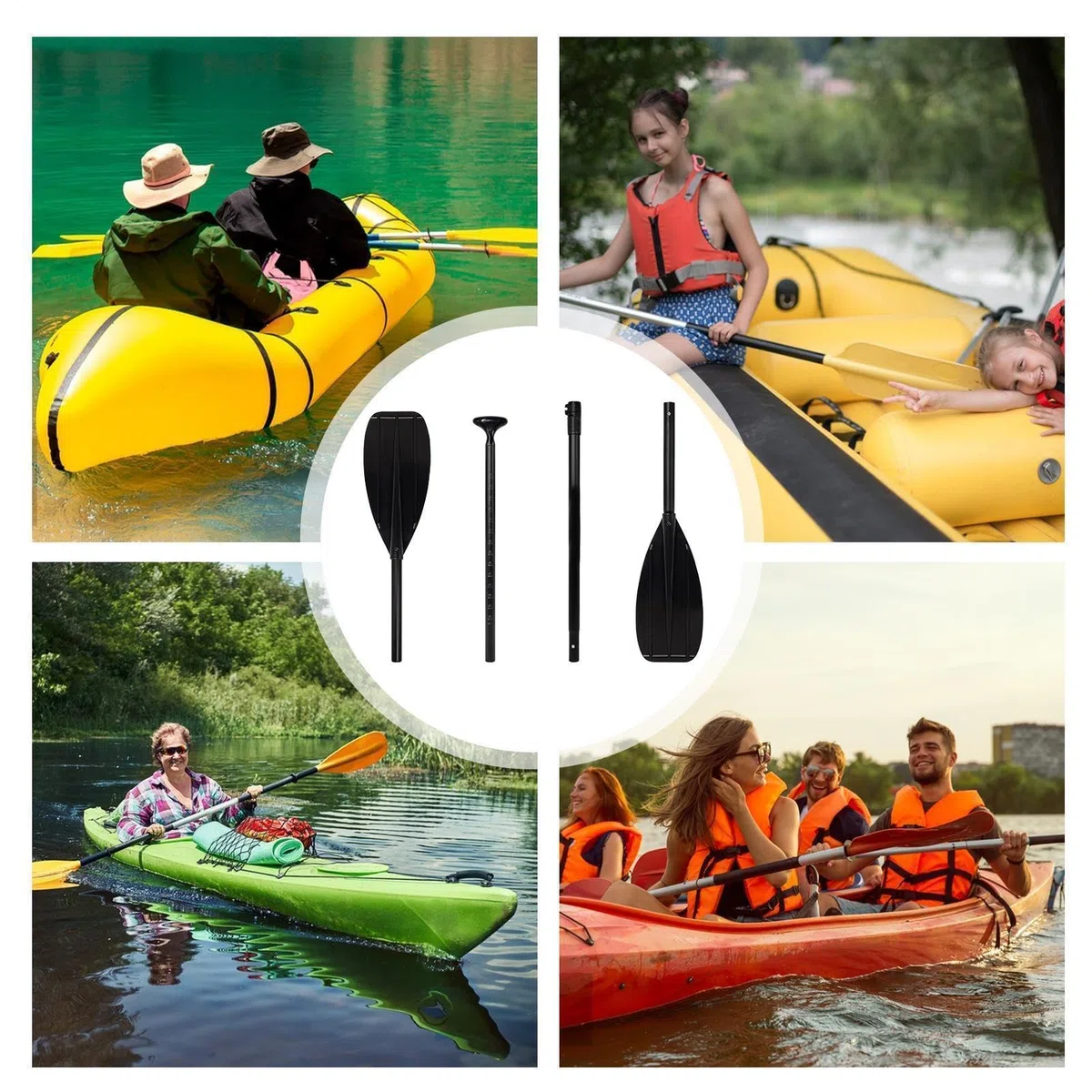 Genérico Pala Kayak | Tabla De Paddle Surf 2 Secciones Ligera Doble Cabeza - Pala de Kayak recreativa - para niños, Remo, Turismo, natación, Pesca, Lago, río, mar, Rafting