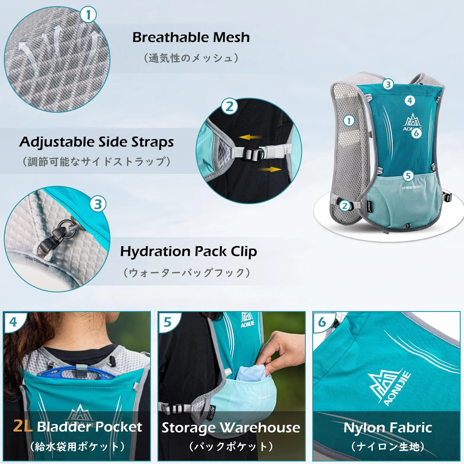 TRIWONDER Mochila de Hidratación Ligero 5L Superior Chaleco para Trail Running Ciclismo Marathoner Profesional Hombre Mujer
