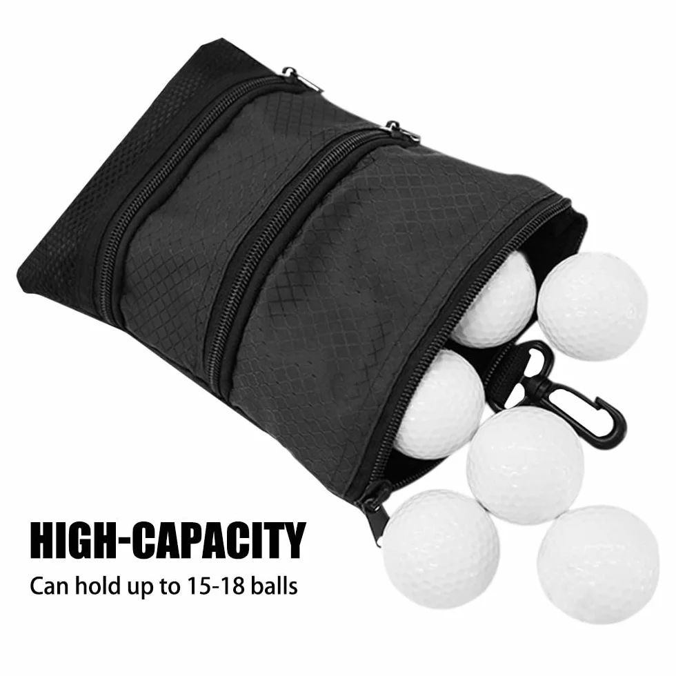 MiOYOOW Bolsa de golf, bolsa portátil de almacenamiento de golf con cremallera con gancho de plástico y cremallera de 3 capas para hombre y mujer