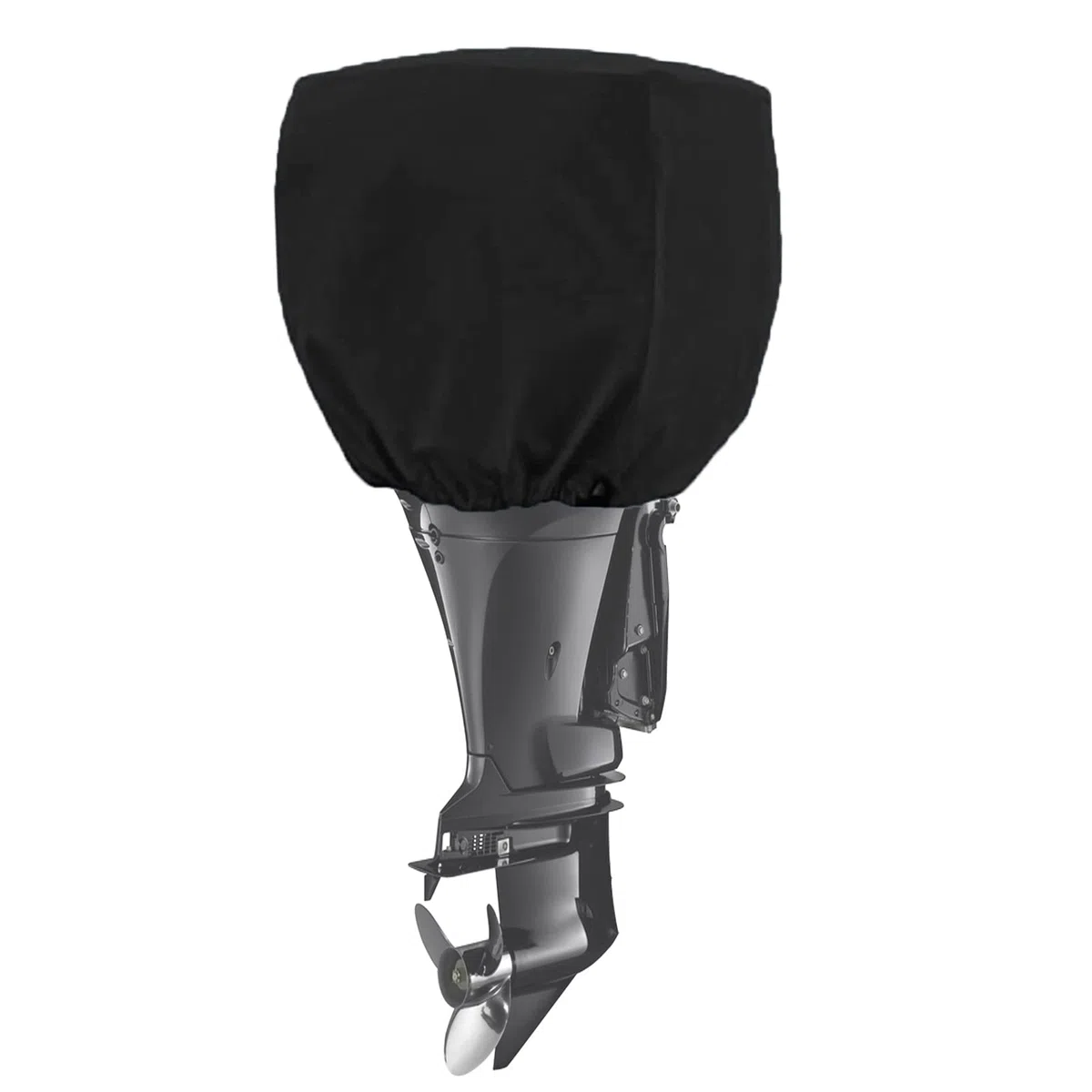 Coco Yacht - Funda Protectora para Motor Fuera de borda de hasta 50-115 Caballos de fueraborda Resistente al Agua, al Moho y a los Rayos UV con Tejido de poliéster Grueso (Negro, 50-115)