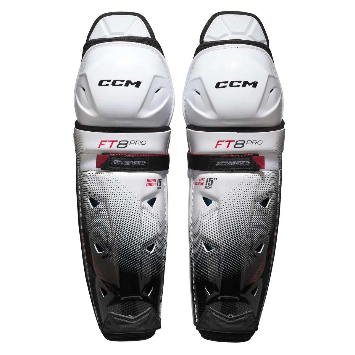 CCM JetSpeed ​​FT8 Pro Senior - Espinilleras para hockey sobre hielo