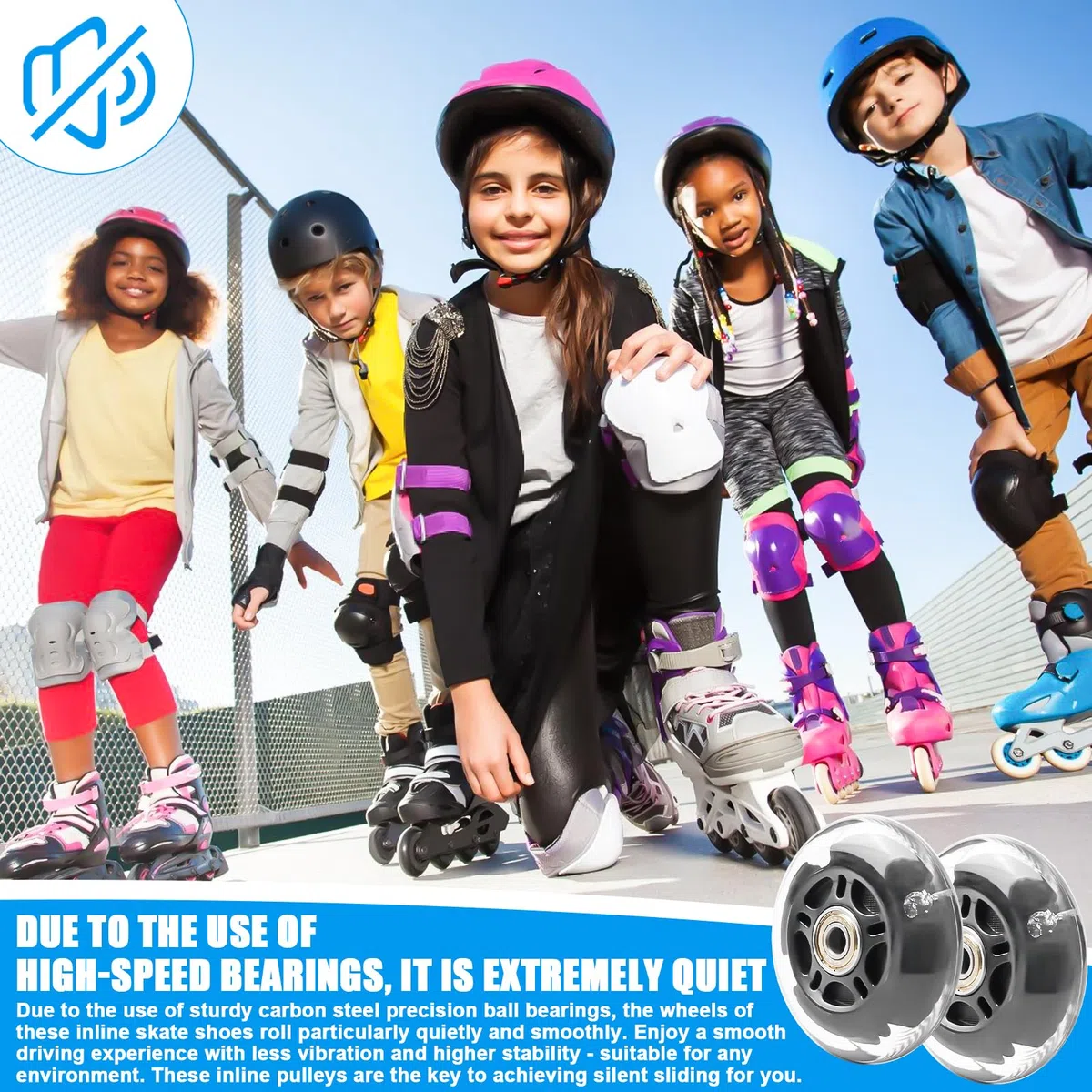 PORFOYO Ruedas para patines en línea, 8 unidades, 76 mm, ruedas universales de poliuretano para todo tipo de patines (76 mm)