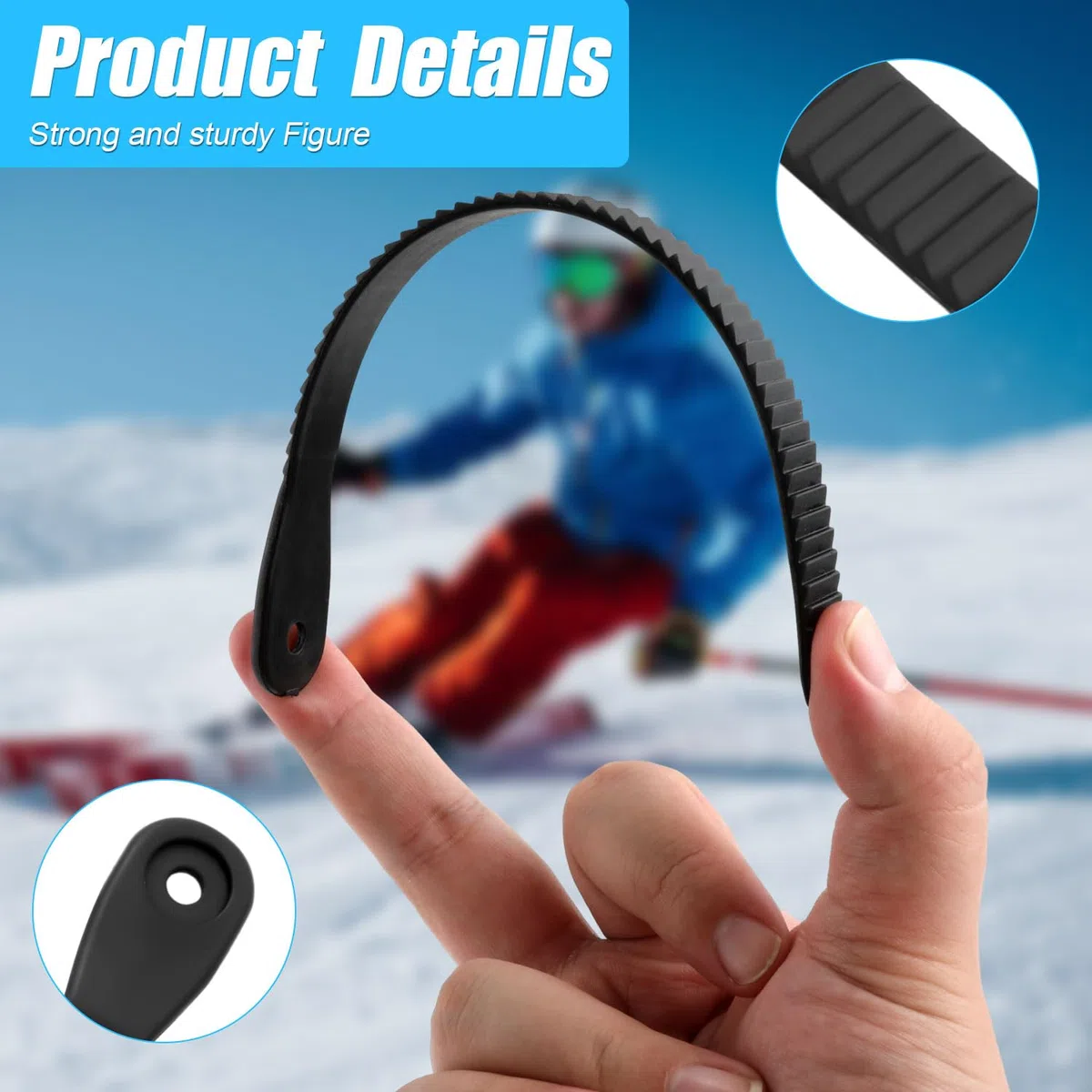 BOXOB 10 Piezas de Ski Binding Straps 21x1,5cm Fijación de Correa de Escalera de Tobillo de Snowboard de Plástico Piezas de Fijación de Snowboard para Reemplazo de Correas de Fijación de Snowboard