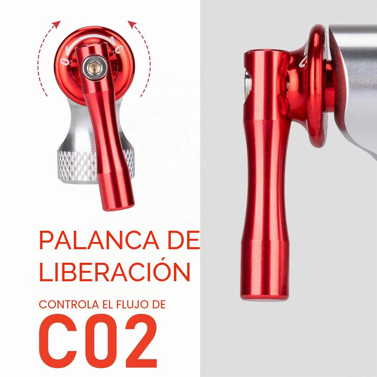 Juego de Inflador de CO2 para Ciclismo, 6 Cartuchos de CO2 de 16g/25g, Compatible con Válvulas Presta y Schrader, Bomba de CO2 para MTB y Bicicleta de Carretera