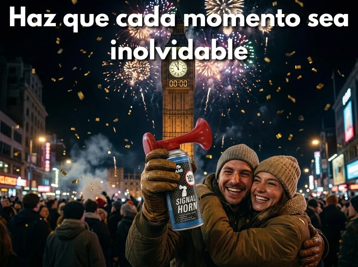 AABCOOLING 1X Signal Horn 106 dB(A)- hasta 120 señales, para el Campeonato Europeo de Europa, Fanfarria de Gas Muy Fuerte, Bocina Aire Comprimido, Trompeta Bocina, Trompetas de Futbol