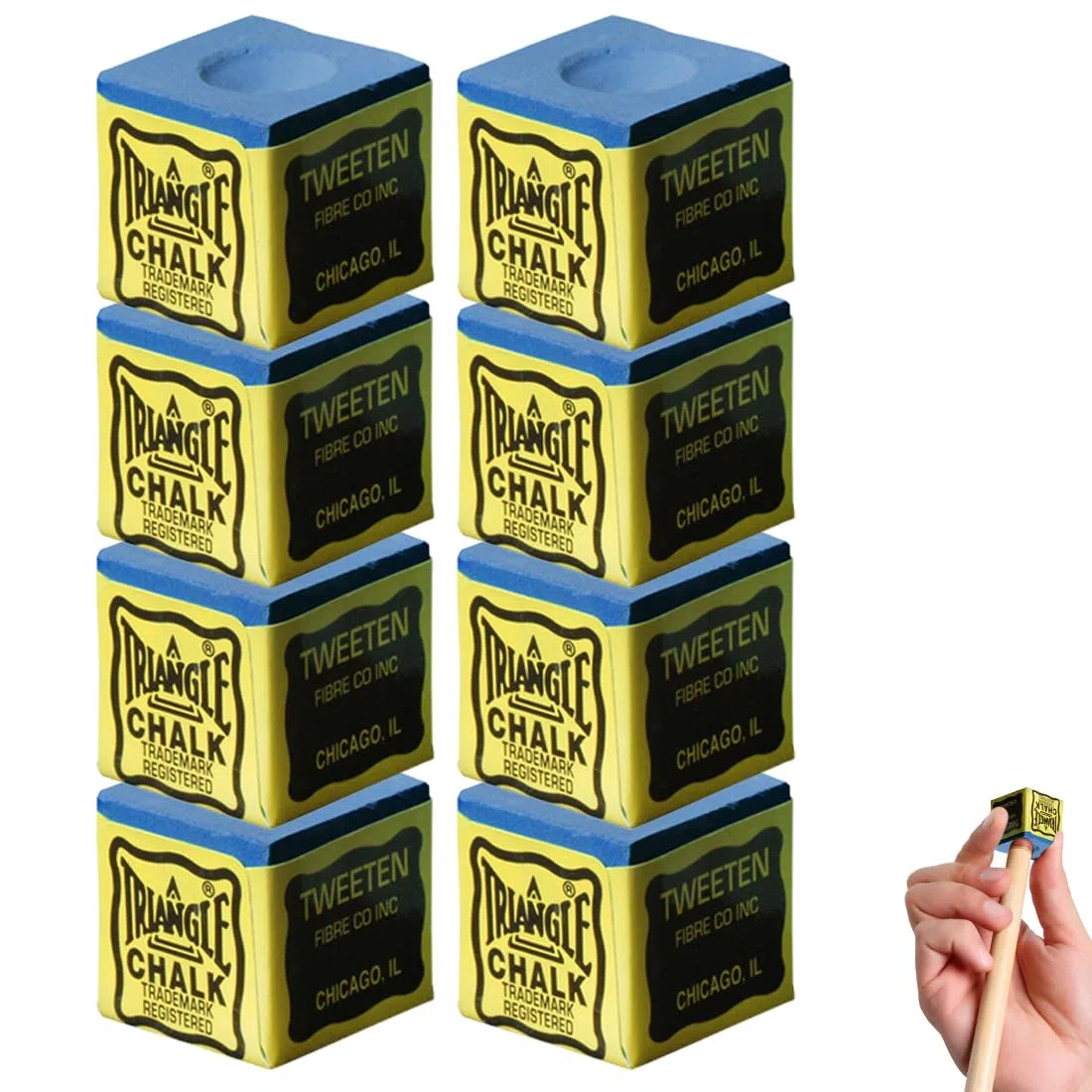 8 piezas tizas de billar profesional,accesorios para mesa de billar,billar tiza,tacas de billar (azul)
