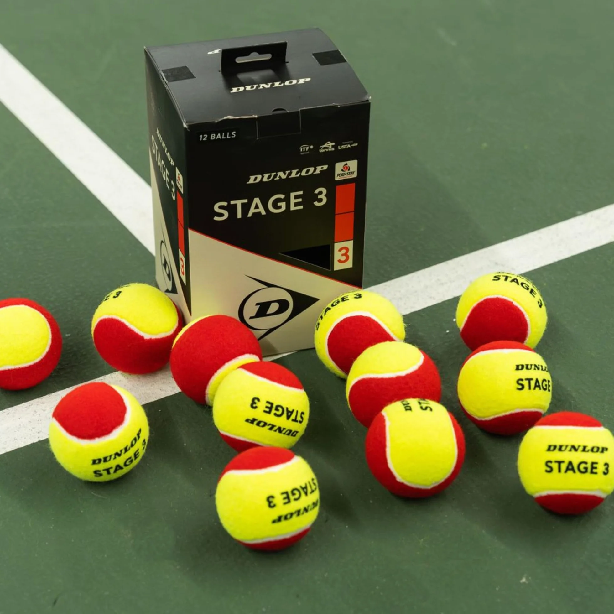 DUNLOP Pelota de Tenis Stage 3 roja