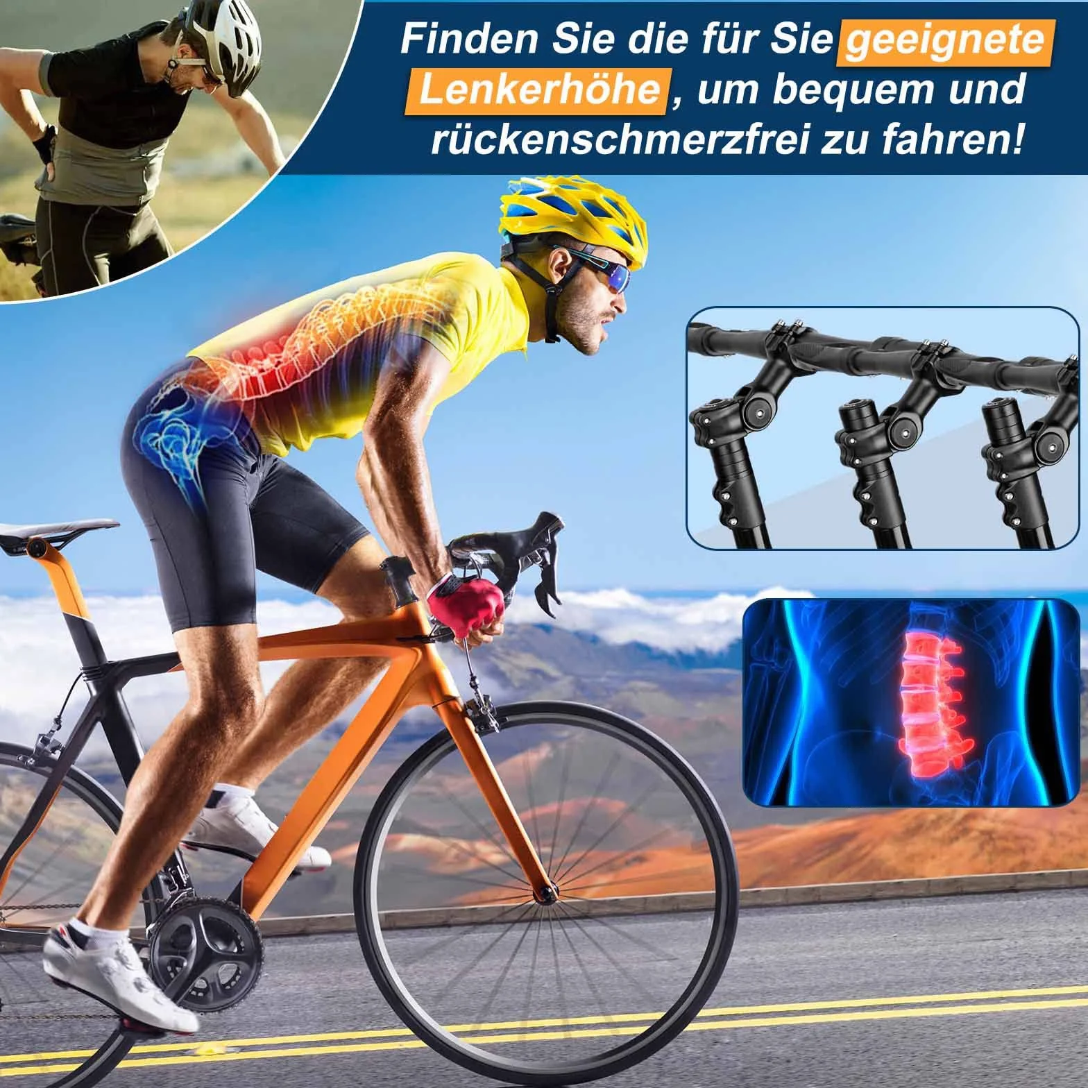 toptrek Elevador de manillar de bicicleta de 28,6 mm / 2,86 cm, elevador de manillar de bicicleta para la salud de la conducción, aluminio para bicicleta de montaña, bicicleta de carretera, bicicleta