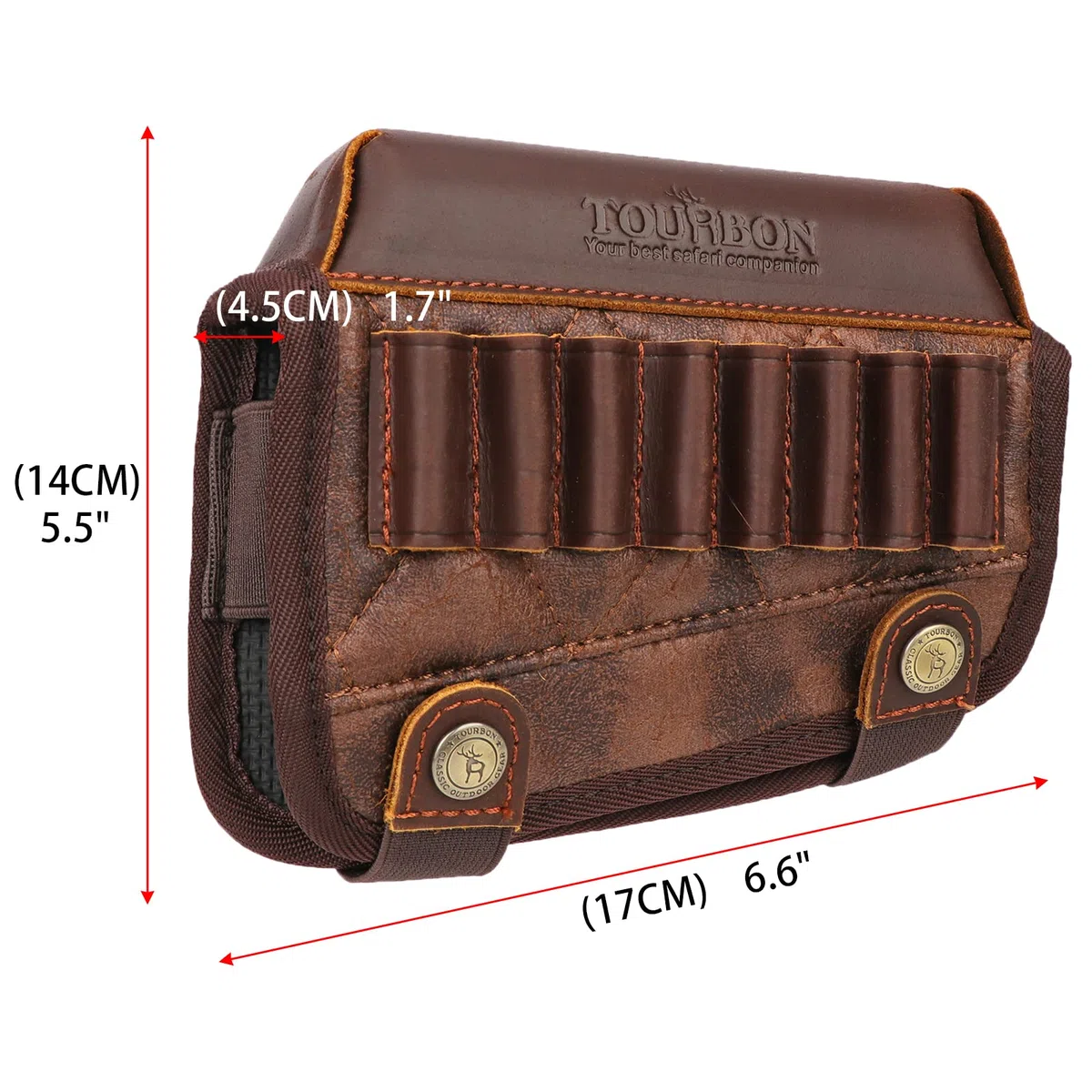 TOURBON Porta Cartuchos de Culata de Rifle Estuche para el Descanso de Las mejillas para diestros