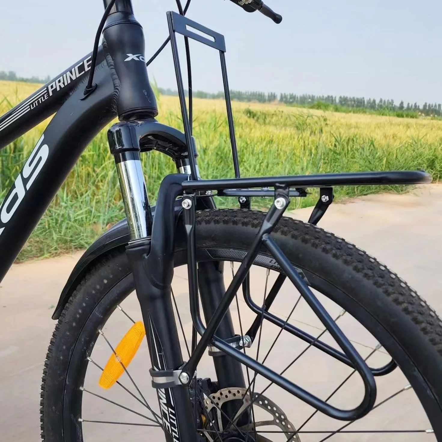 Portaequipajes Delantero para Bicicleta con Tuerca de Bloqueo portabicicletas de Carga de 20kg Estante para Equipaje Cesta para Bicicleta instalable para excursiones en Bicicleta y Acampada