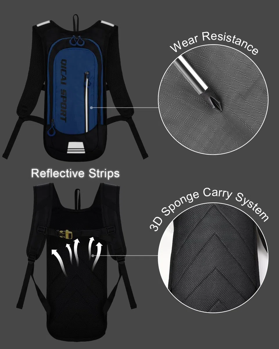 Mochila Ciclismo para Mujer Hombre, Pequeña Mochila Impermeable para Senderismo, Mochilas Deportivas Hidratacion Ligera para Bibicleta Camping Escalada Correr, Azul
