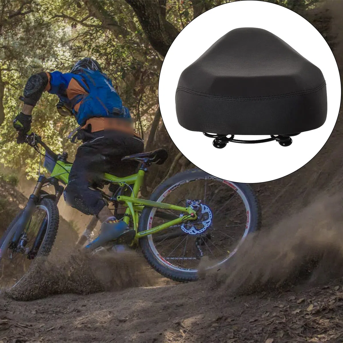 Asiento de bicicleta estacionaria suave y ancho para cojín de asiento, cómodo absorción de golpes, repuesto para cojín de asiento eléctrico eléctrico