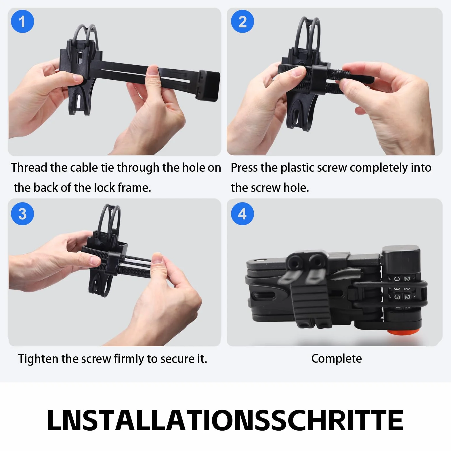 Candado de Bicicleta Antirrobo Plegable de 85 cm, Compatible con Motocicletas y Bicicletas, Resistente a la Intemperie y Fácil de Transportar