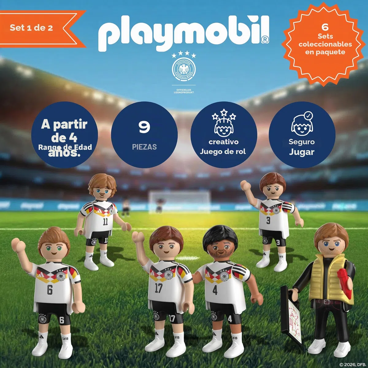 PLAYMOBIL | DFB | Juego de Jugadores 1 | Figuras de fútbol | Juego de fútbol | 210449