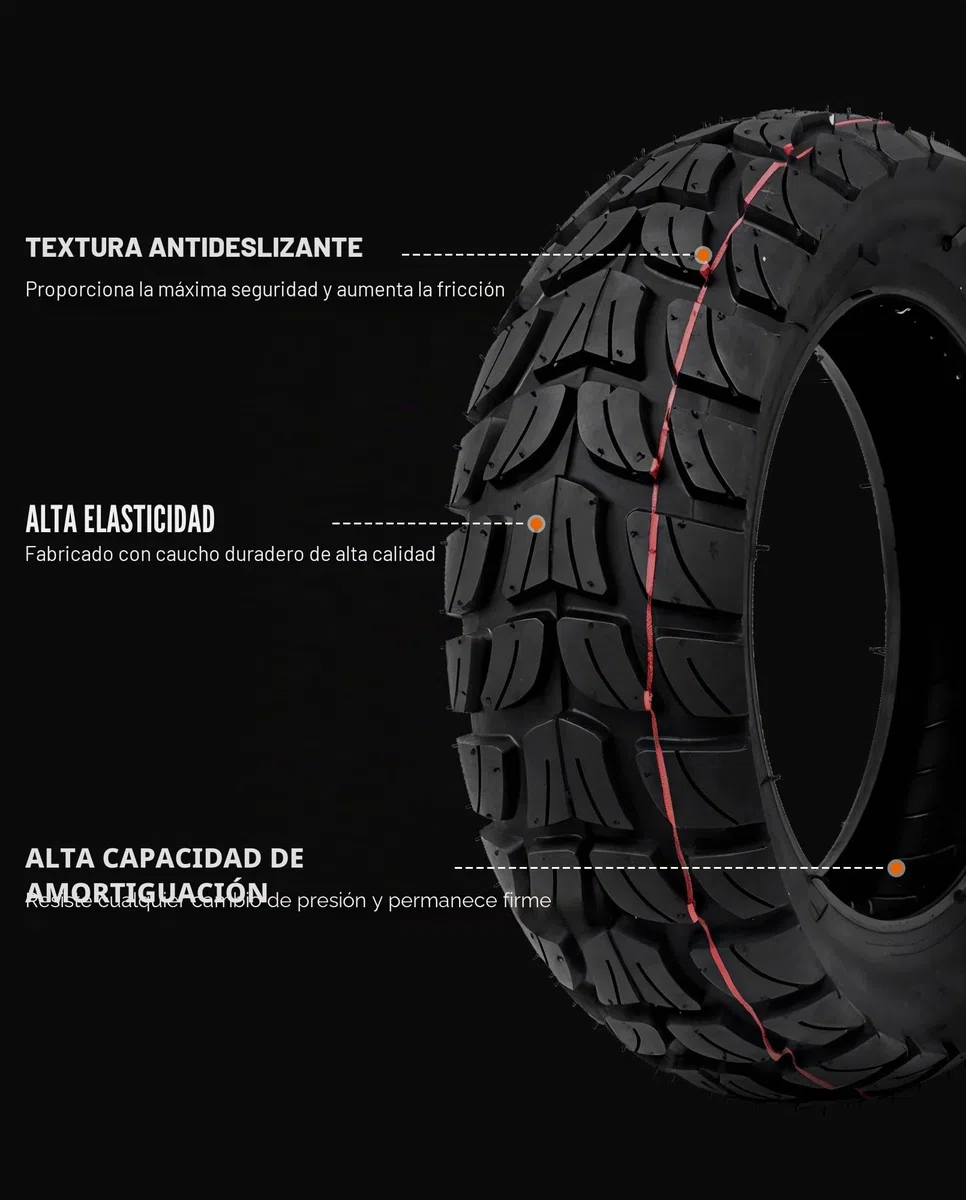 Neumáticos Ruedas Delanteras y Traseras Compatible con KuKirin G2 Max G2 Master KickScooter 255x80 Vacío Exterior Neumático 10 Pulgadas Antideslizante Accesorios Originales