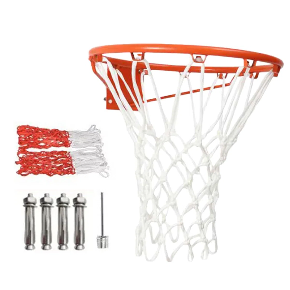 Canasta De Baloncesto, Aro De Baloncesto De Pared, Aro De Metal De 35 Cm con Red, Canasta De Basquetbol Profesional para Uso Interior Y Exterior, Resistente A La Intemperie,Incluye Aguja De Inflado
