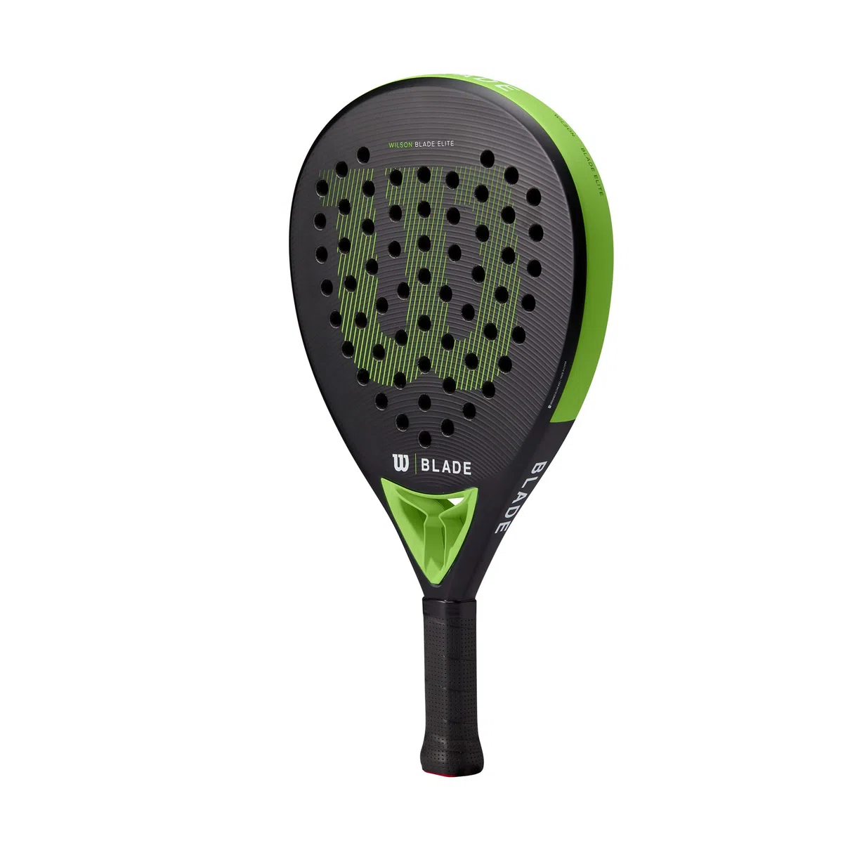 Wilson Pala de Pádel Blade Elite v2, Compuesto de Fibra de Vidrio y Carbono/EVA, 365 g, Tamaño de Cabeza 510 cm², Negro/Rojo/Verde neón