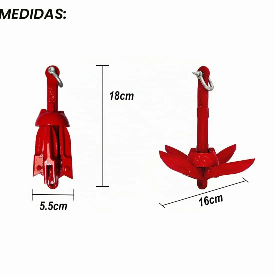 BeGrit Kit Ancla Plegable Barco Pequeña Ancla Moto de Agua de Acero Zincado con Bolsa de Transporte de Cuerda de Remolque DE 10 m para Sup Paddle Board Kayak 0.7 kg
