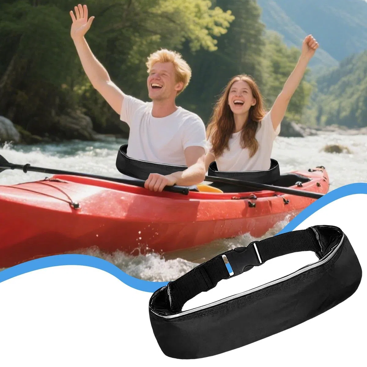 Cinturón Inflable Flotante | Inflado Rápido Antiahogamiento | Cinturón Inflable para Natación - para Deportes Acuáticos, Kayak, Paddle Surf, Pesca, Navegación Y Snorkel, Adultos, Mujeres Y