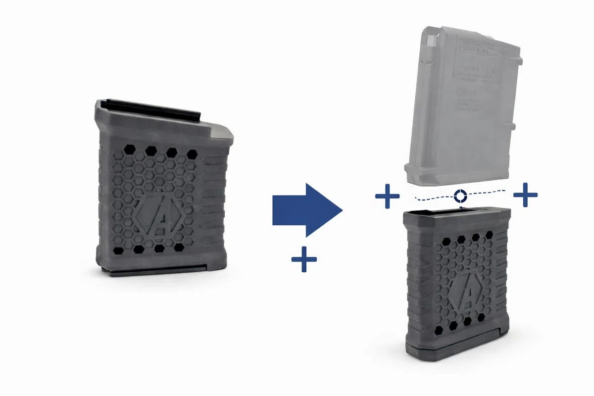 Alpha Precision AlphaGrip – El original – no es un acoplador de cargadores – Extensión de cargador para PMAG .223 Gen 3 p. ej. AR 15 y mucho más