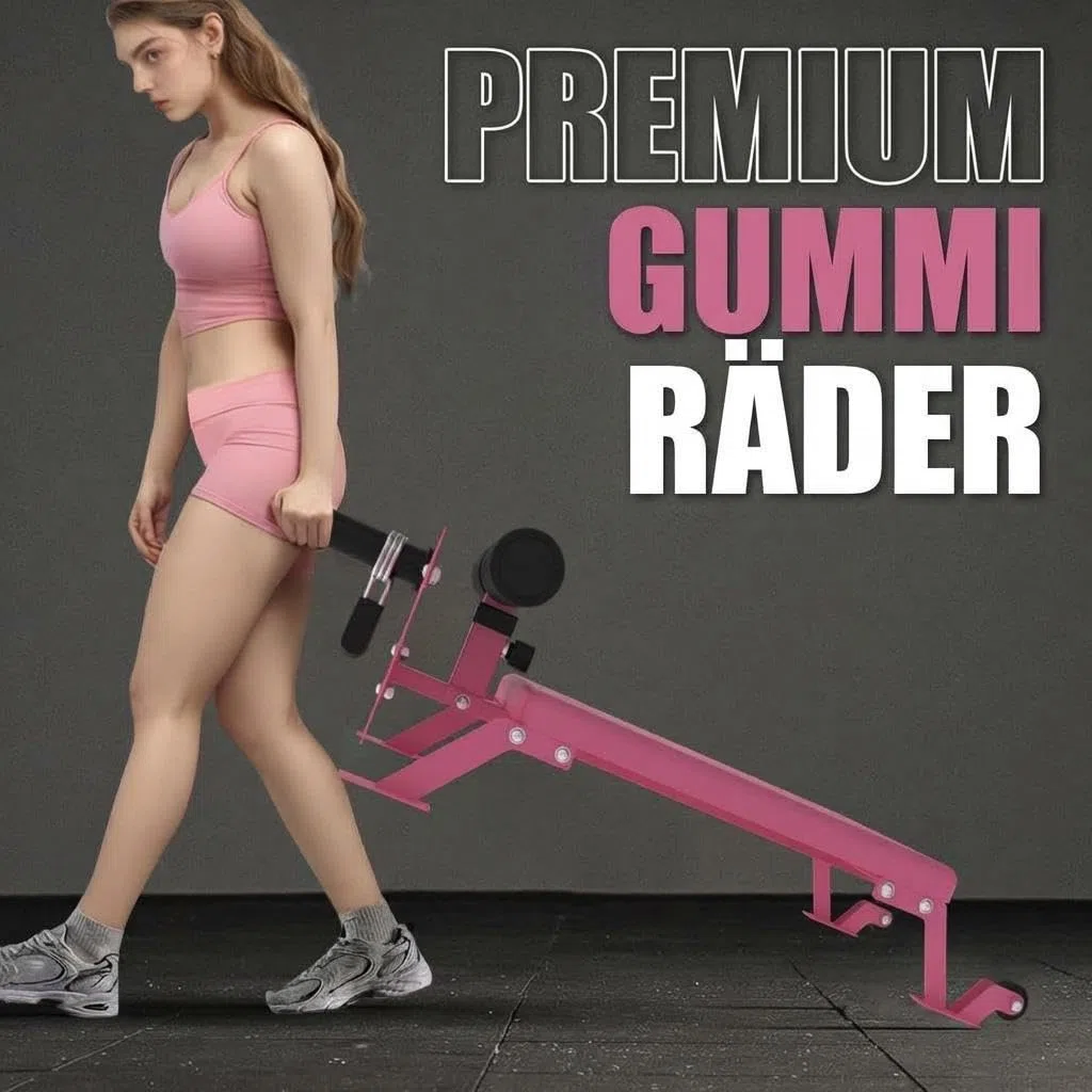 Banco de curl nórdico ajustable, Nordic Hamstring Trainer Heavy Duty, banco nórdico con marco de acero, ruedas y acolchado grueso, soporta hasta 204 kg, para discos de pesas de 25 mm y 50 mm, gimnasio
