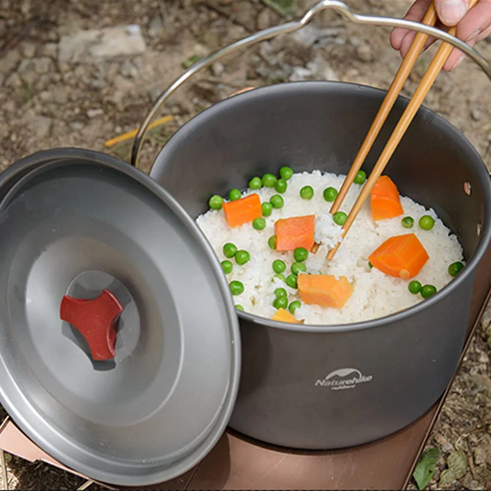 Naturehike Olla Colgante de Aleación de Aluminio de 4L para Cocina al Aire Libre para 4-6 Personas, Olla de Picnic para Acampar