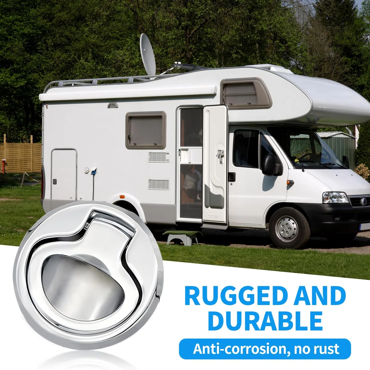 2pcs Trampilla para botes,acero inoxidable tirar de la escotilla Hatch Latch Slam Latch para RV Marine Boat RV Plata