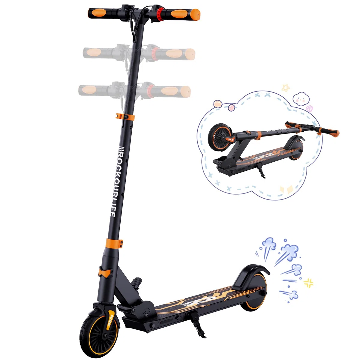 RCB R15 Patinete eléctrico Niños (8-12-16 años) - Máx.20 Km/h, Autonomía máxima 16 Km, Scooter Eléctrico Plegable para niños - Regalo para Adolescentes