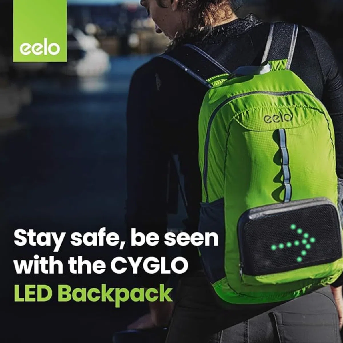 Mochila Eelo Cyglo para ciclismo con pantalla LED