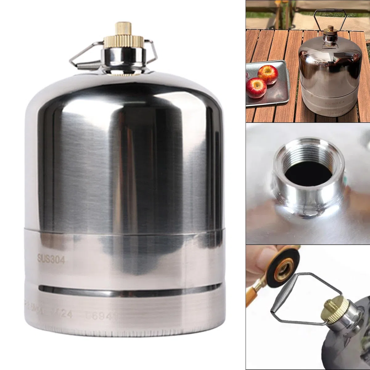 Colcolo Cilindro de Tanque de Gas, Tanque de Gas para Acampar, Botella de Gas Recargable vacía, Recipiente de Gas para Acampar, Recipiente de Combustible para