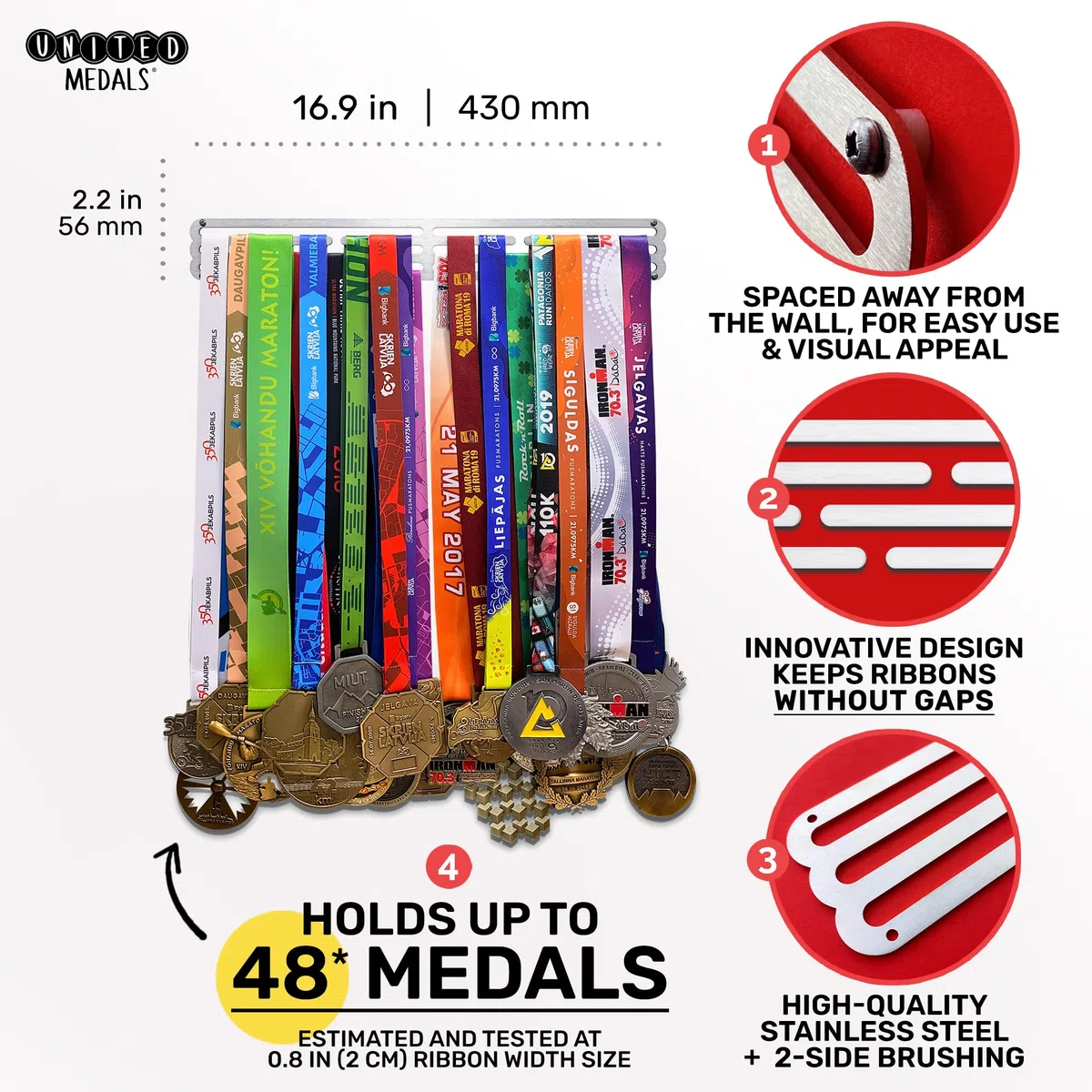 Colgador de medallas – Soporte de acero inoxidable