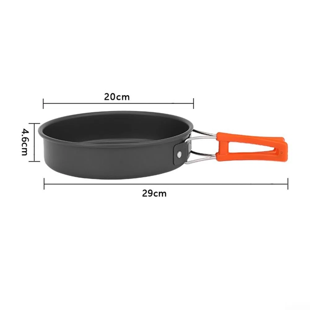 Sartén ligera para camping, olla antiadherente con mango plegable para acampar al aire libre picnic (grande)